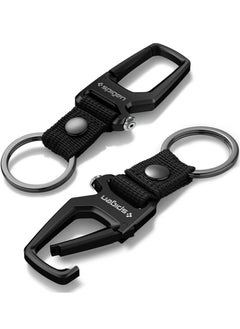 Spigen Life Carabiner Key Ring Clip Car Keychain Clip, Bottle Opener Key Chain Ring for Men and Women - Black  - Image 1
