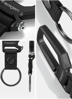 Spigen Life Carabiner Key Ring Clip Car Keychain Clip, Bottle Opener Key Chain Ring for Men and Women - Black  - Image 2