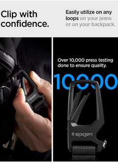 Spigen Life Carabiner Key Ring Clip Car Keychain Clip, Bottle Opener Key Chain Ring for Men and Women - Black  - Image 4