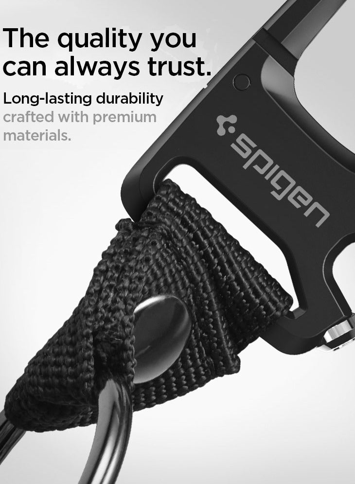 Life Carabiner Key Ring Clip Car Keychain Clip, Bottle Opener Key Chain Ring for Men and Women - Black