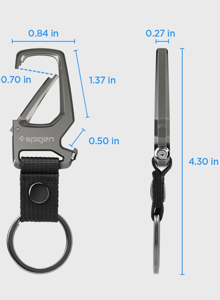 Life Carabiner Key Ring Clip Car Keychain Clip, Bottle Opener Key Chain Ring for Men and Women - Black
