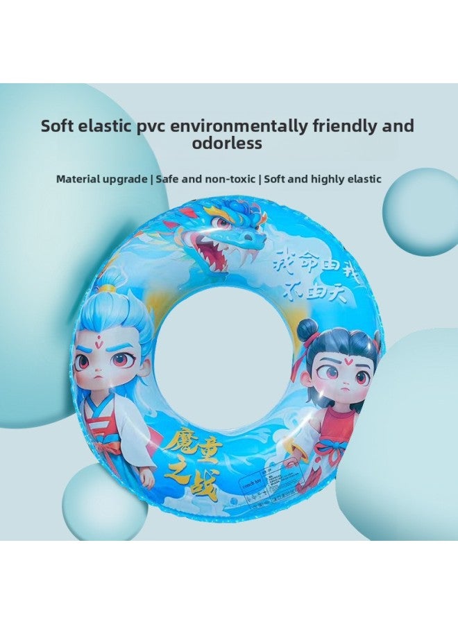 general Children's Cartoon Swimming Ring Thick Life Buoy Boys And Girls Baby Summer Swimming Underarm Ring-Outer Diameter After Inflation:70# Suitable For Children Aged 4-10-Inside Diameter After Inflation: - Image 4