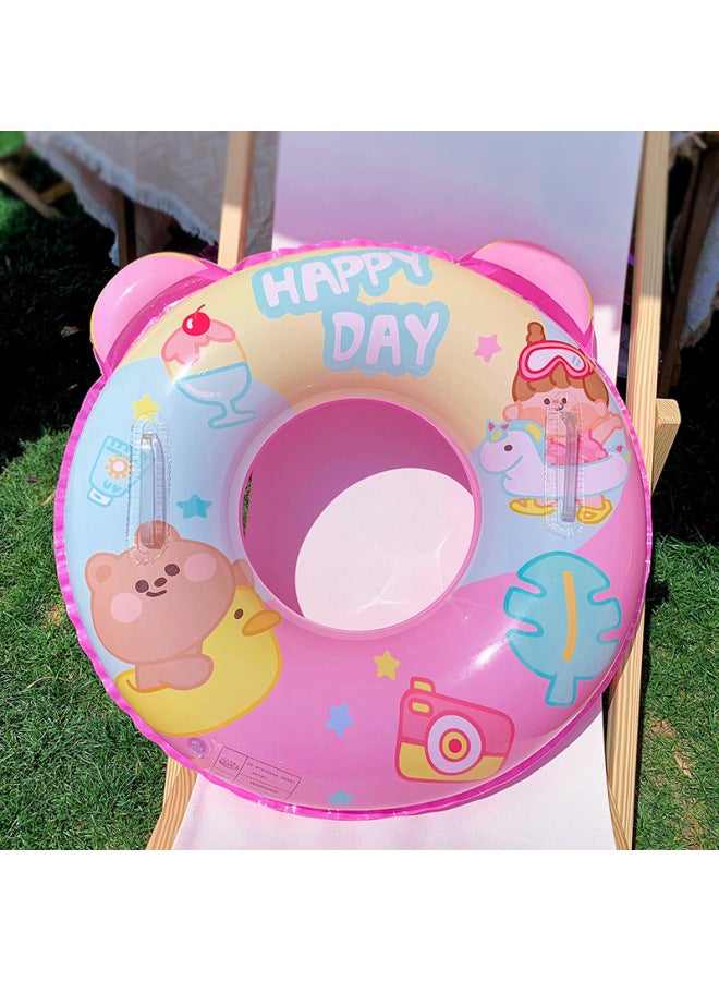 general Children's Cartoon Swimming Ring Thick Life Buoy Boys And Girls Baby Summer Swimming Underarm Ring-Outer Diameter After Inflation:70# Suitable For Children Aged 4-10-Inside Diameter After Inflation: - Image 1