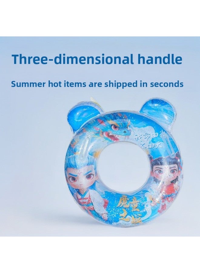 general Children's Cartoon Swimming Ring Thick Life Buoy Boys And Girls Baby Summer Swimming Underarm Ring-Outer Diameter After Inflation:70# Suitable For Children Aged 4-10-Inside Diameter After Inflation: - Image 3