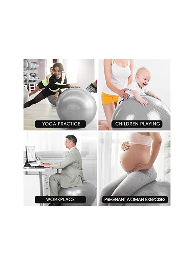 PROMASS Exercise Bal Sitting Ball, Anti-Burst Pilates Ball With Air Pump, Extra Thick Yoga Ball For Core Fitness Home Office Birth Pregnancy Pilates Core Strengthening Fitness 65Cm  - Image 2