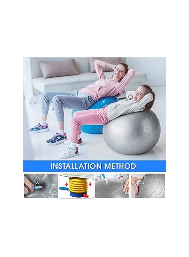 PROMASS Exercise Bal Sitting Ball, Anti-Burst Pilates Ball With Air Pump, Extra Thick Yoga Ball For Core Fitness Home Office Birth Pregnancy Pilates Core Strengthening Fitness 65Cm  - Image 3