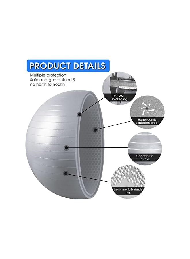PROMASS Exercise Bal Sitting Ball, Anti-Burst Pilates Ball With Air Pump, Extra Thick Yoga Ball For Core Fitness Home Office Birth Pregnancy Pilates Core Strengthening Fitness 65Cm  - Image 5