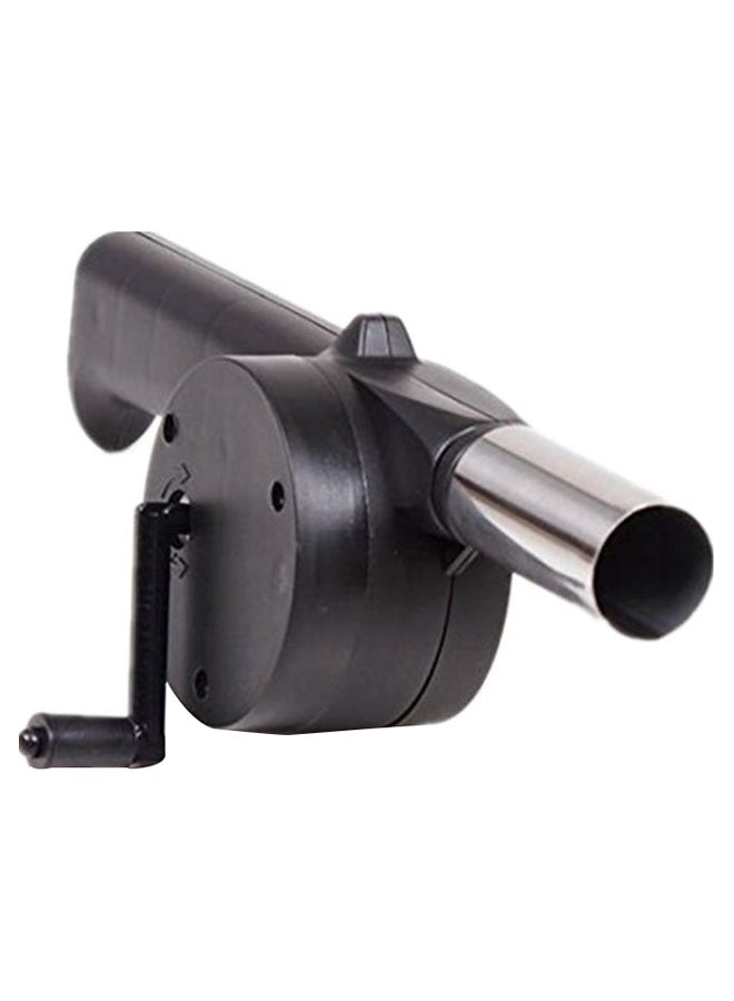 Loquat Hand Crank Powered BBQ Fan Air Blower Black/Silver 10 x 5.6inch