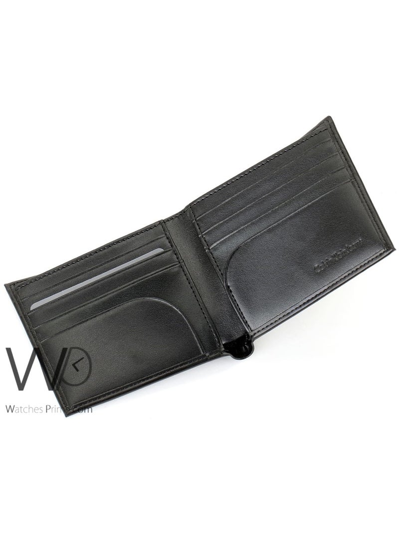 كالفن كلاين جينز محفظة كالفن كلاين جينز جلد طبيعي للرجال باللون الأسود - Image 3