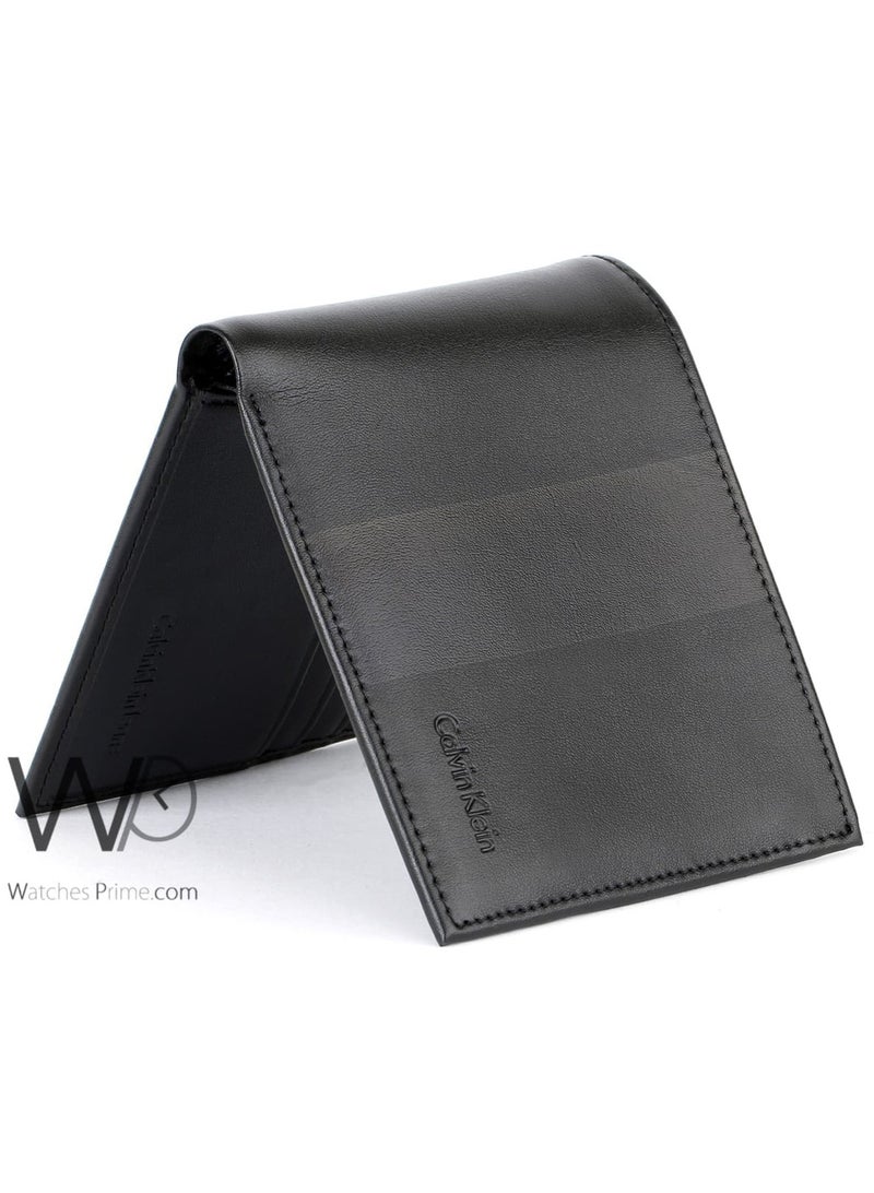 كالفن كلاين جينز محفظة كالفن كلاين جينز جلد طبيعي للرجال باللون الأسود - Image 4