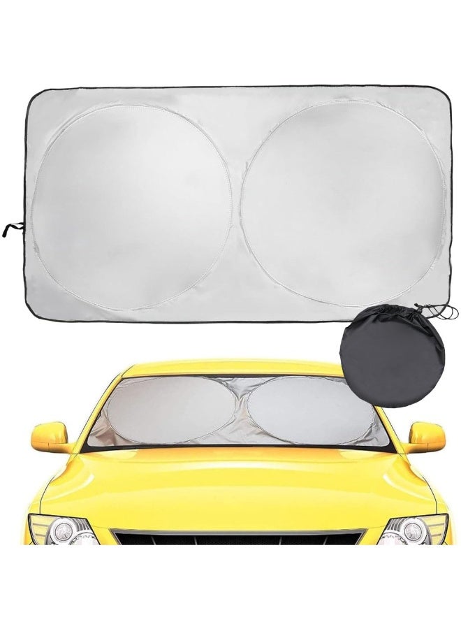 واقي شمس للزجاج الأمامي | غطاء عاكس وقابل للطي للزجاج الأمامي، يحجب 99% من الأشعة فوق البنفسجية | مظلات للزجاج الأمامي ولوحة القيادة - Image 1