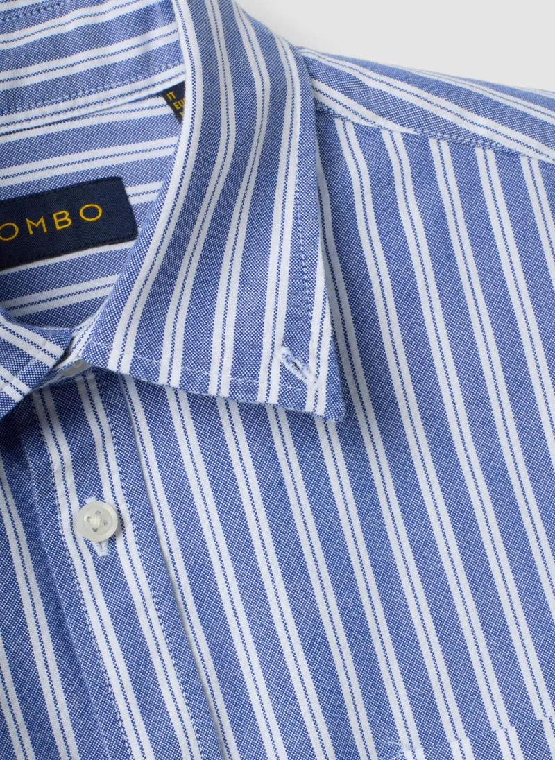 Ovs OVS Blue striped pure cotton Oxford shirt, regular fit