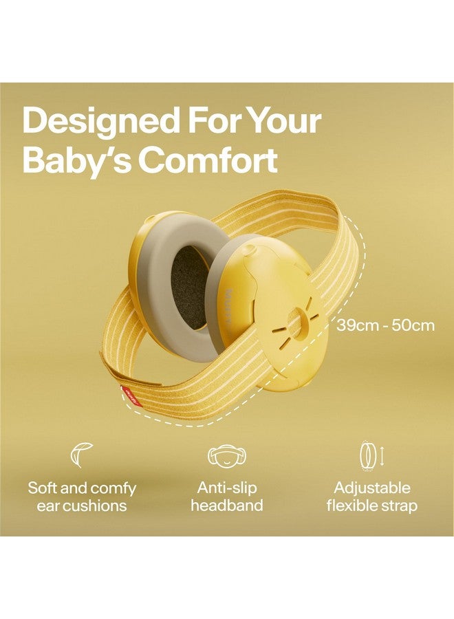 ألبين هيرينج بروتكشن سماعات أذن ألباين مافي للأطفال الرضع والأطفال الصغار حتى عمر 36 شهرًا - معتمدة من CE وANSI - سدادات أذن عازلة للضوضاء - سماعات رأس مريحة للأطفال تحميهم من تلف السمع وتحسن نومهم - صفراء - Image 3