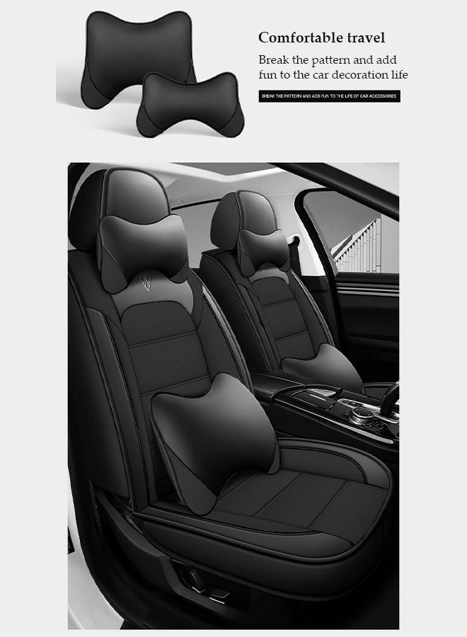 DUNISO Car Seat Cover, Universal Fully Wrapped Seat Cushion, Artificial Leather Car Backrest Seat Cover, Equipped With Headrest, Wear Resistant And Anti Slip, Suitable For All Seasons, Suitable For Most Car Seats - Image 5