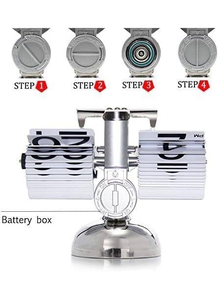 ONTRIP - ONTRIP Flip Clock Vintage Desk Clock Retro Flip Down ClockFlip Digital ClockMechanical ClockAuto Flip Clock Table ClockBattery Powered Internal Gear Operated Clock for Office Home - Image 1