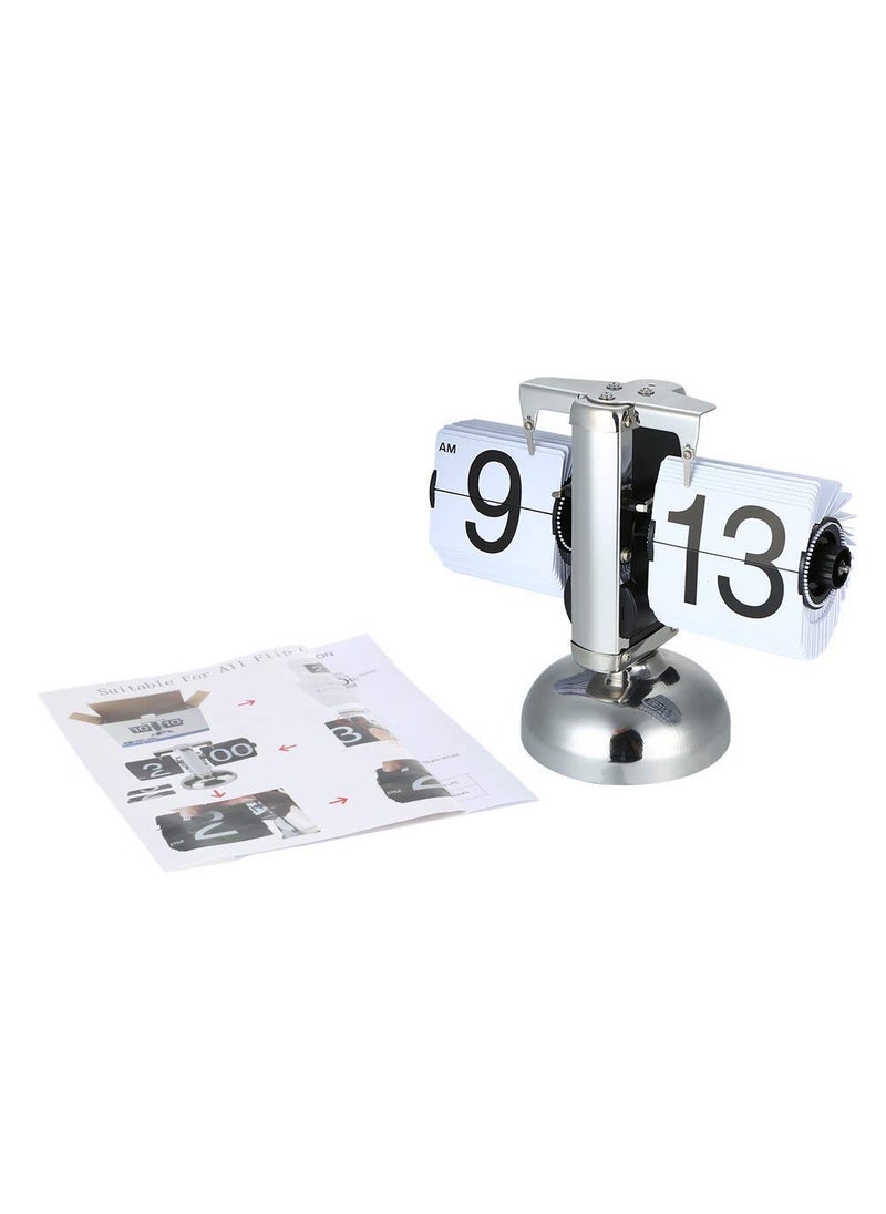 ONTRIP - ONTRIP Flip Clock Vintage Desk Clock Retro Flip Down ClockFlip Digital ClockMechanical ClockAuto Flip Clock Table ClockBattery Powered Internal Gear Operated Clock for Office Home - Image 1