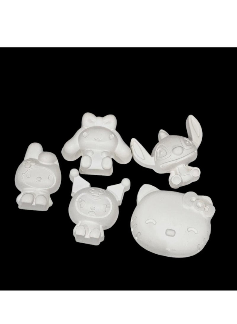 طقم اشكال جبس للتلوين من 10 قطع مع الوان - Image 2