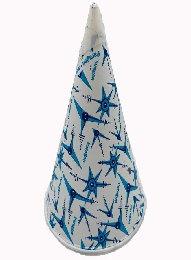 PEPPERLONELY Blue Paper Cone Cups Snow Cone Cups 6 Ounce 100 Pack - Image 1