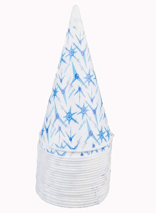 PEPPERLONELY Blue Paper Cone Cups Snow Cone Cups 6 Ounce 100 Pack - Image 2