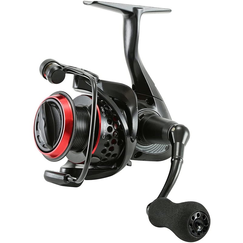 okuma C65 Ceymar Spinning Reel Black and Red 7 x 6 x 3 inches