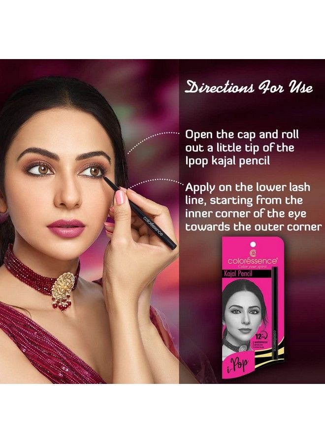 Coloressence Ultra Lash Mascara & Eyetastic Kajal Combo Extra Volume Waterproof Smudge Proof Lightweight Lush Intense Formula Black (Pack Of 2)  - Image 5