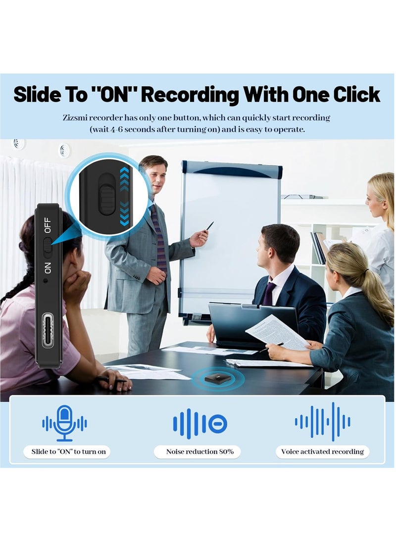 ZESTECH - 128GB(9000 Hour) 2-Sides Magnetic Voice Recorder, Recording Device with Al-Triple Noise, Voice Activated Recorder, MP3 Player and USB Flash Drives, Portable Tape Audio Recorder for Lectures Meetings Interviews - Image 1
