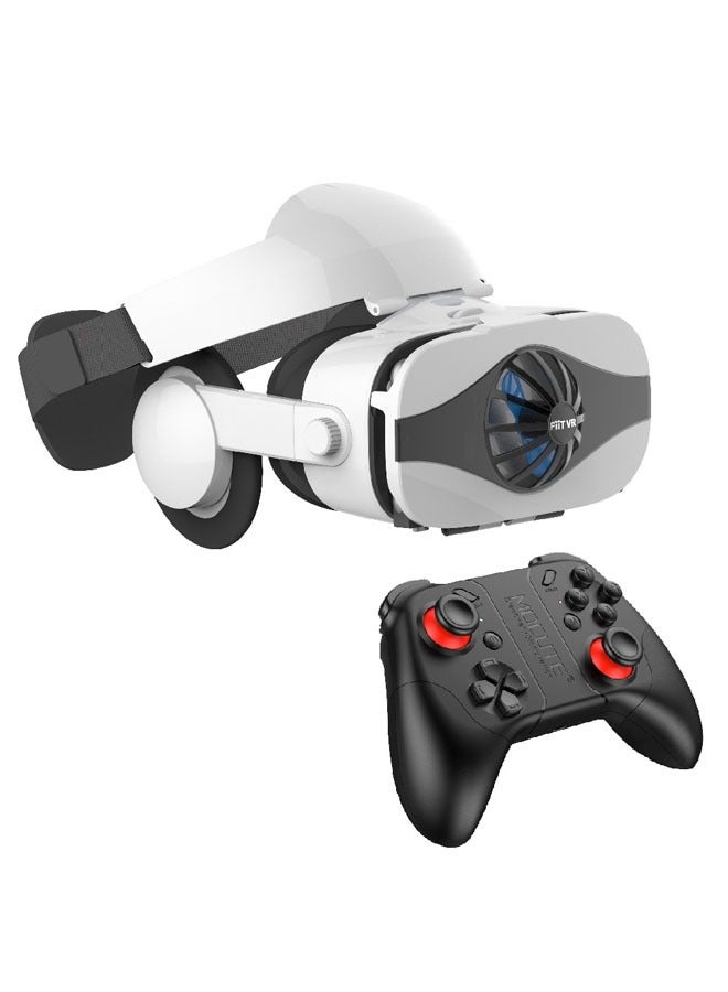 Portable VR Headsets, Eye Care HD Virtual Reality Headset with Controller Fan, Touch ons, 3D Movie Video Games, Mobile Phone with 4.5-6.0 Inch Screen - Image 1