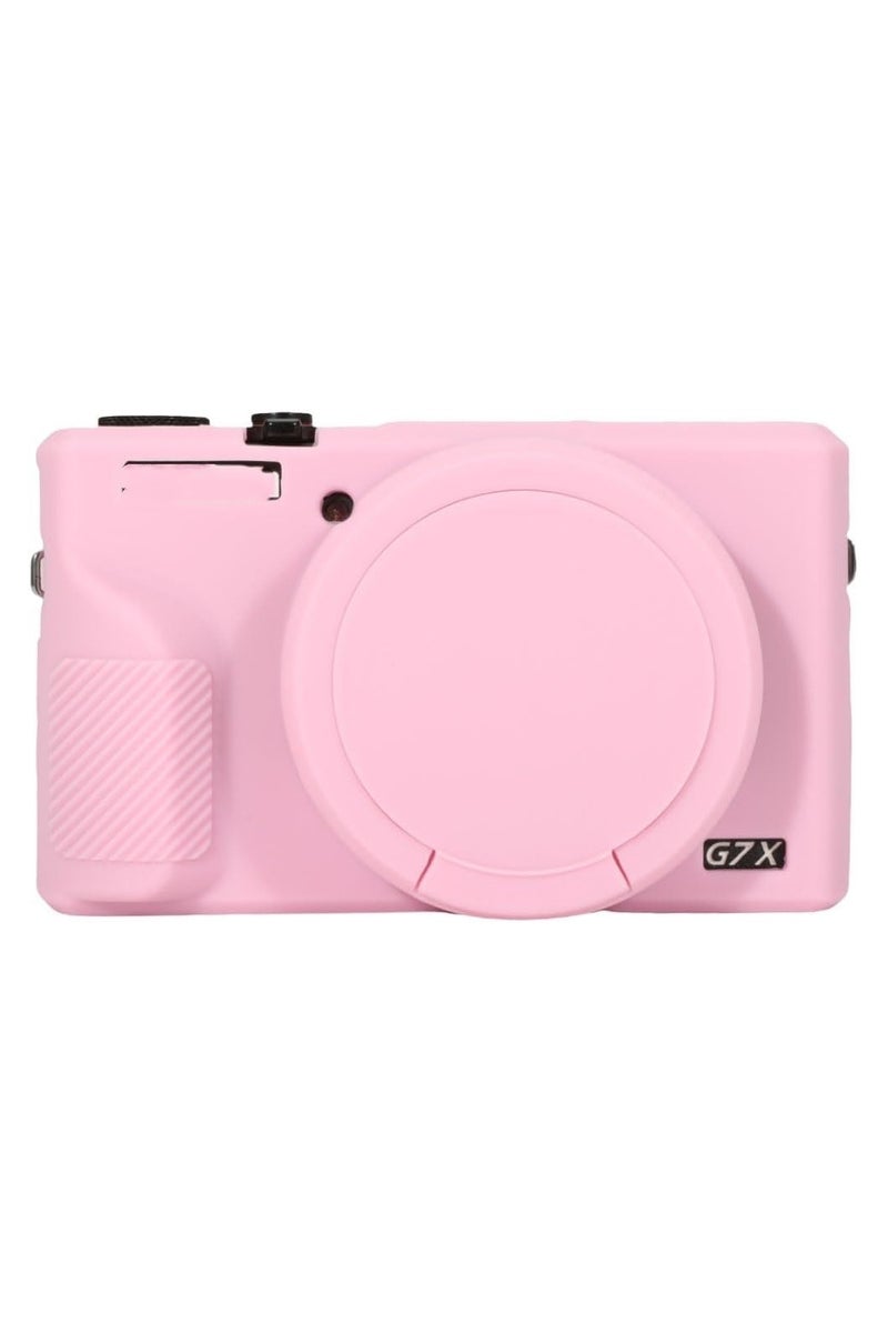 Case  compatible with Canon Powershot G7X Mark III Digital Camera, G7X Mark iii Camera Silicone Case, Anti-Scratch Slim Fit Soft Skin, G7X Mark 3 Accessories with Detachable Lens Cover - Pink - Image 3