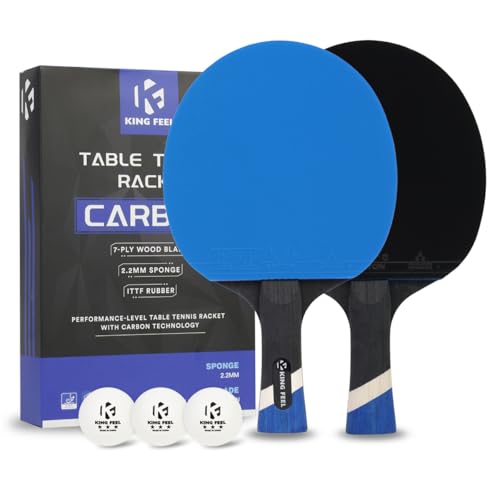 KINGFEEL Professional Ping Pong Paddles-Lightweight Carbon Fiber Table Tennis Rackets with 7-Ply Blade, 2.0mm Premium Sponge, ITTF Approved Rubber - for Tournament-Level Performance Table Tennis Paddles - Image 1