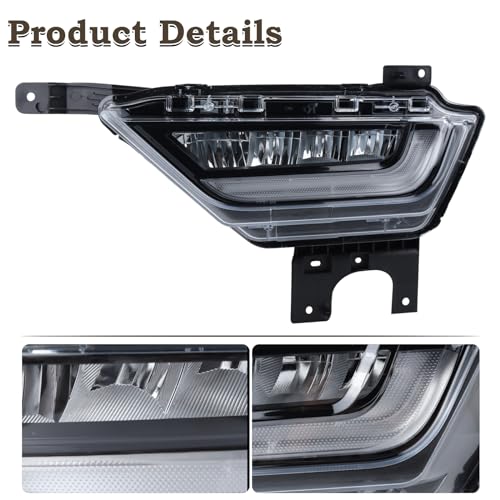 KAMDKI Left Driver Side LED Fog Light Compatible for 2021 2022 2023 Ford F150 F-150 Front Bumper Light W/Bulbs W/O Wiring Harness Driving Lamp Assembly LH FO2592259 19629200 ML3Z15201C - Image 3