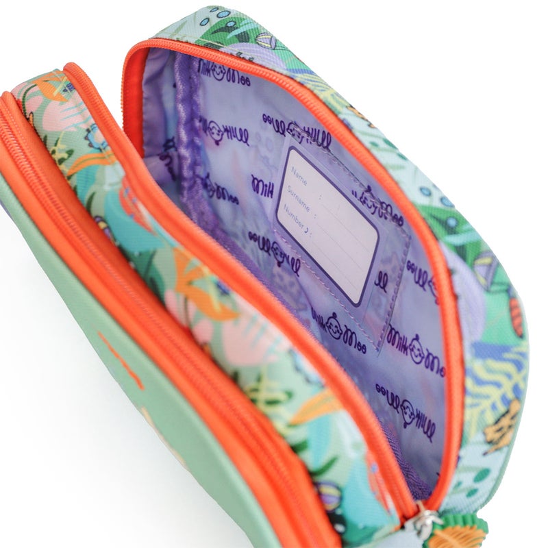 ميلك آند مو مقلمة أقلام للأطفال للمدرسة، حقيبة أدوات مدرسية، مزودة ببطاقة اسم، تصميم مزدوج المقصورات بسحّاب، متينة وخفيفة الوزن، بتصميم ممتع للأطفال، حقيبة تنظيم الأدوات المكتبية. - Image 2