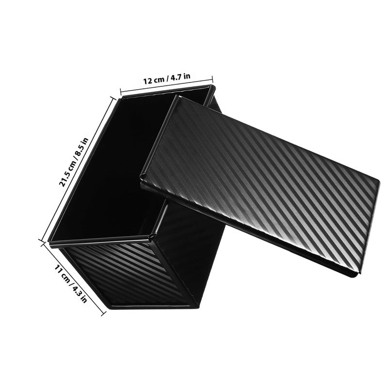 Non Stick Square Bread Pan With Lid And 3 Dough Scrapers Black Baking Loaf Mold - Image 3