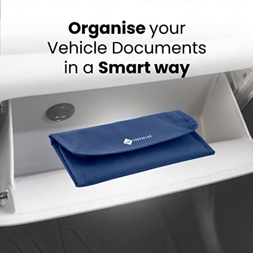 SHOPOFLUX Fabric Modern Car Document Holder Organiser | Vehicle Document Storage Wallet for Driving Licence, Rc Book, Puc, Insurance for Cars, Two Wheeler, Auto and Truck (Blue) - Image 5