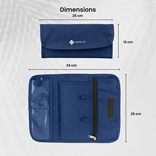 SHOPOFLUX Fabric Modern Car Document Holder Organiser | Vehicle Document Storage Wallet for Driving Licence, Rc Book, Puc, Insurance for Cars, Two Wheeler, Auto and Truck (Blue) - Image 4