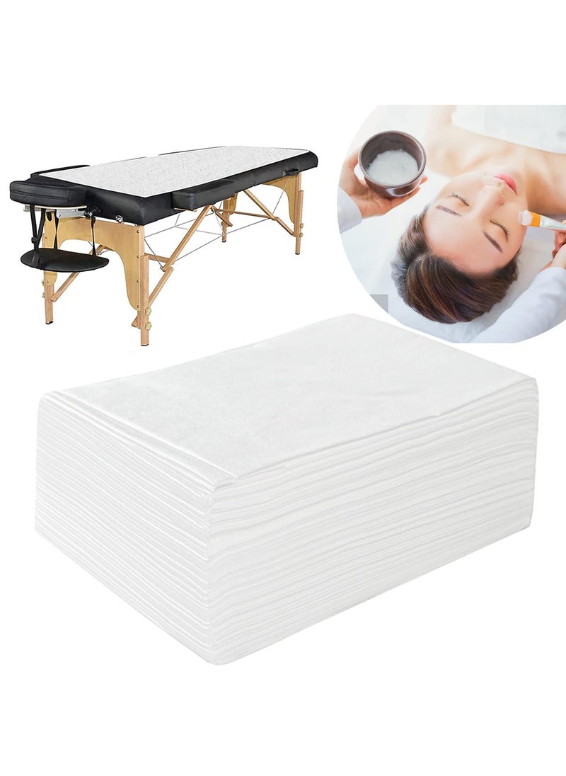 Uralili Spa Bed Sheets Disposable, Breathable Massage Table Sheets Non Woven Fabric For SPA Tattoo Massage Table 31" x 70" White  - Image 1