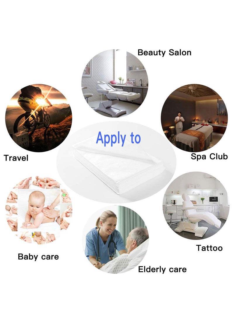 Uralili Spa Bed Sheets Disposable, Breathable Massage Table Sheets Non Woven Fabric For SPA Tattoo Massage Table 31" x 70" White  - Image 4