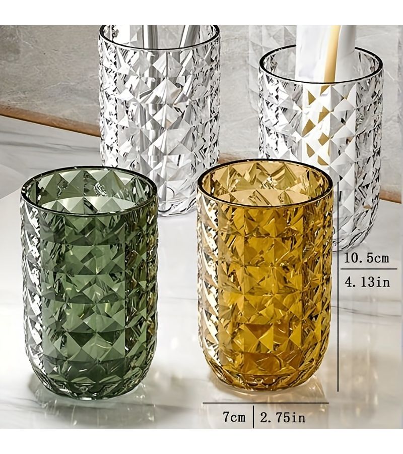 Transparent Diamond Pattern Mouthwash Cup For Personal Care - Image 3
