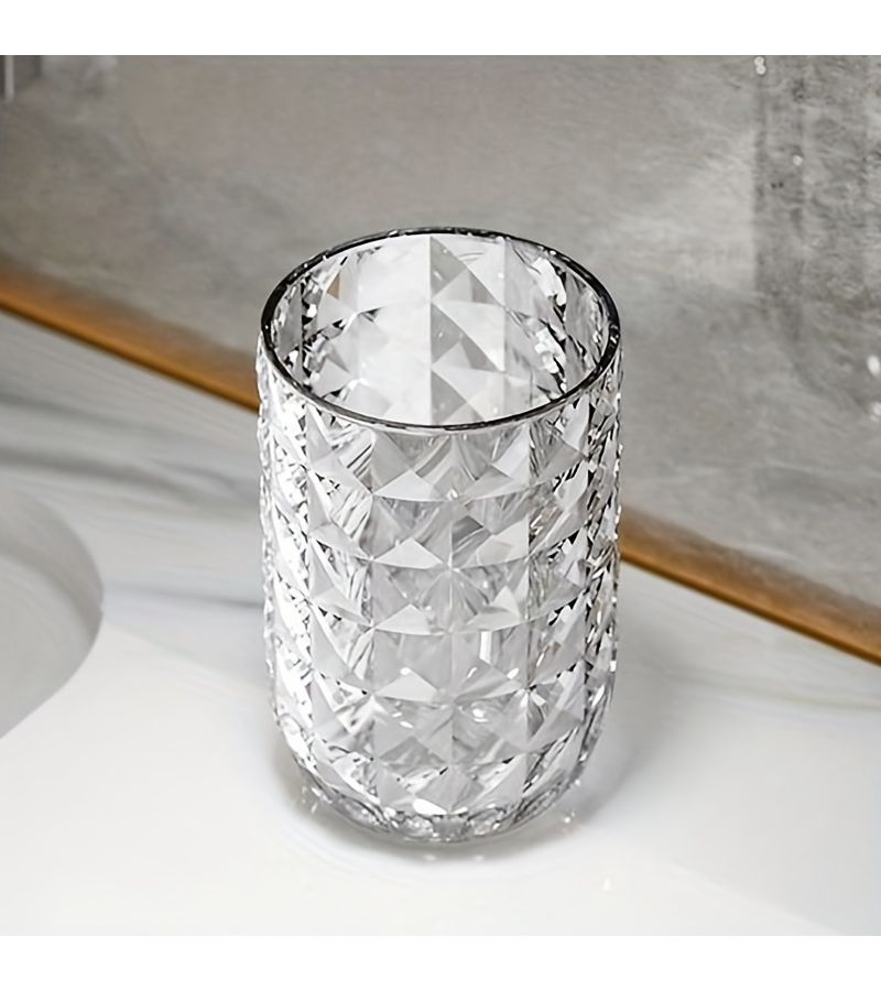 Transparent Diamond Pattern Mouthwash Cup For Personal Care - Image 2