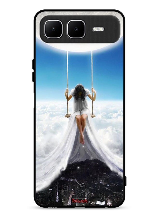 Tolwak Infinix Smart 10 Plus Protective Case Cover Moon Clouds Town Art