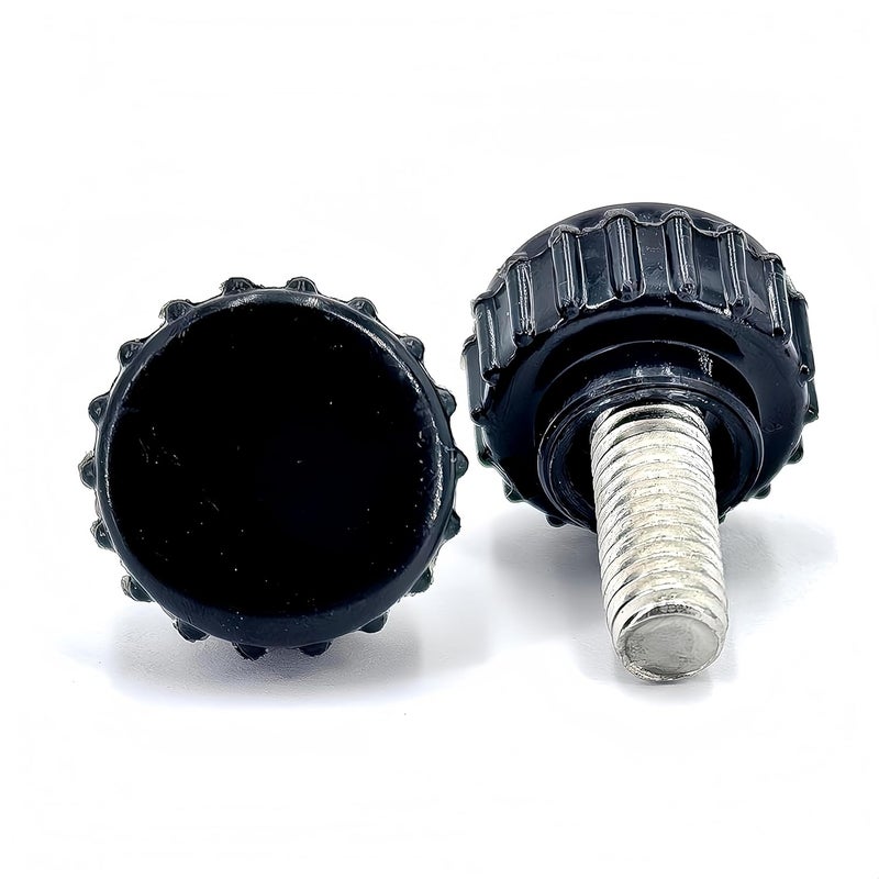 heyday M6x12mm 304 Stainless Steel Threaded Knurled Thumbscrew Screw on Knobs Grips Black Round Clamping Screw, Black(20 Pcs) - Image 4