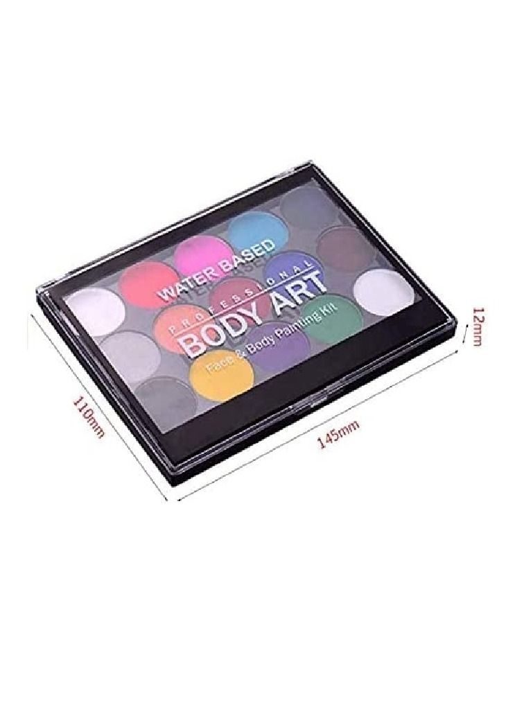 Cutie Cute Professional Body Art Face Painting Kit Water Based Removable Body Paints 15 Colors Palette with One Paintbrush For  Costume Makeup Themed Party Supplies - Image 5