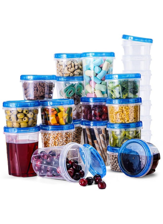 RFAQK RFAQK 48 PCS Freezer Storage Containers with Twist Top Lids-(32OZ & 16OZ) 24 Plastic Deli Containers with 24 Screw Lids-Soup Freezer Containers for Meal Prep Reusable Box, Lunch and Gym  - Image 1