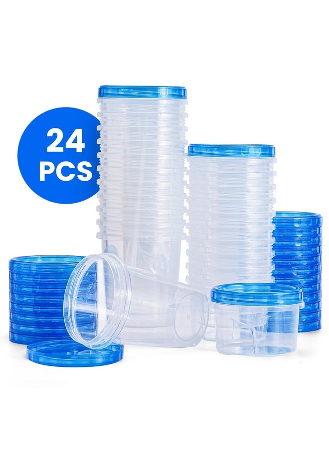RFAQK RFAQK 48 PCS Freezer Storage Containers with Twist Top Lids-(32OZ & 16OZ) 24 Plastic Deli Containers with 24 Screw Lids-Soup Freezer Containers for Meal Prep Reusable Box, Lunch and Gym  - Image 5