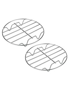 Oasisgalore 2 Pcs 8" 304 Stainless Steel Round Cooking Rack for Baking, Cooling, Steaming, Air Fryer  - Image 1