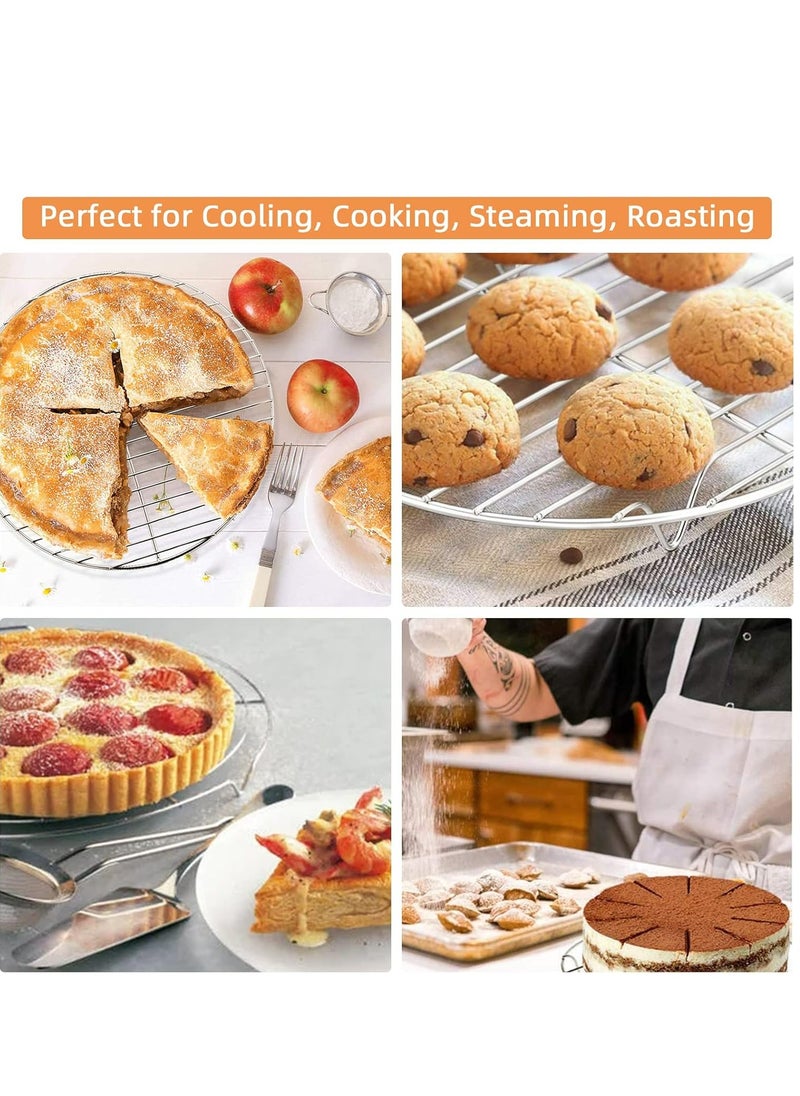 Oasisgalore 2 Pcs 8" 304 Stainless Steel Round Cooking Rack for Baking, Cooling, Steaming, Air Fryer  - Image 3