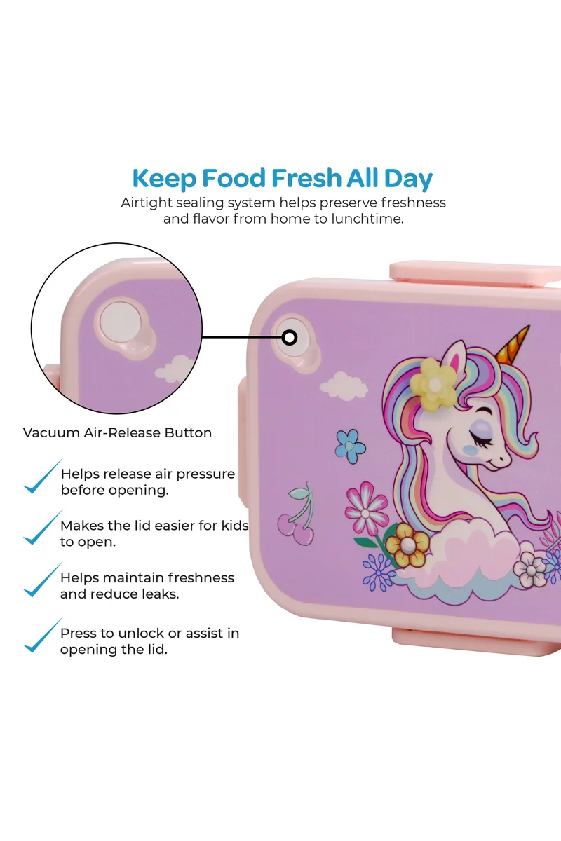 مون MOON Kids Lunch Box | PP + Stainless Steel Insulated Tiffin Box | Leak-Proof, BPA-Free, Durable School Lunch Box for Boys & Girls | Easy Open Clips | Food Safe Eco-Friendly Kids Meal Box