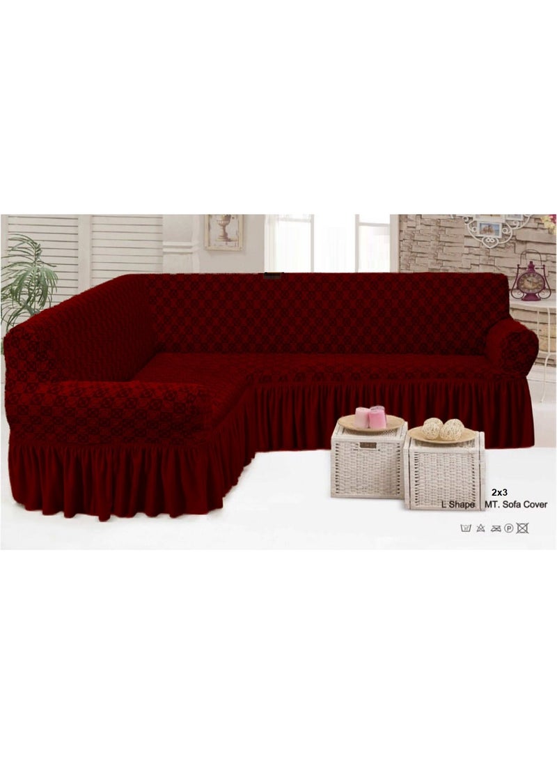 EVORY HOME Sofa Covers L Shape Jacquard 5 Meter Slip Resistant and Highly Stretchy 
