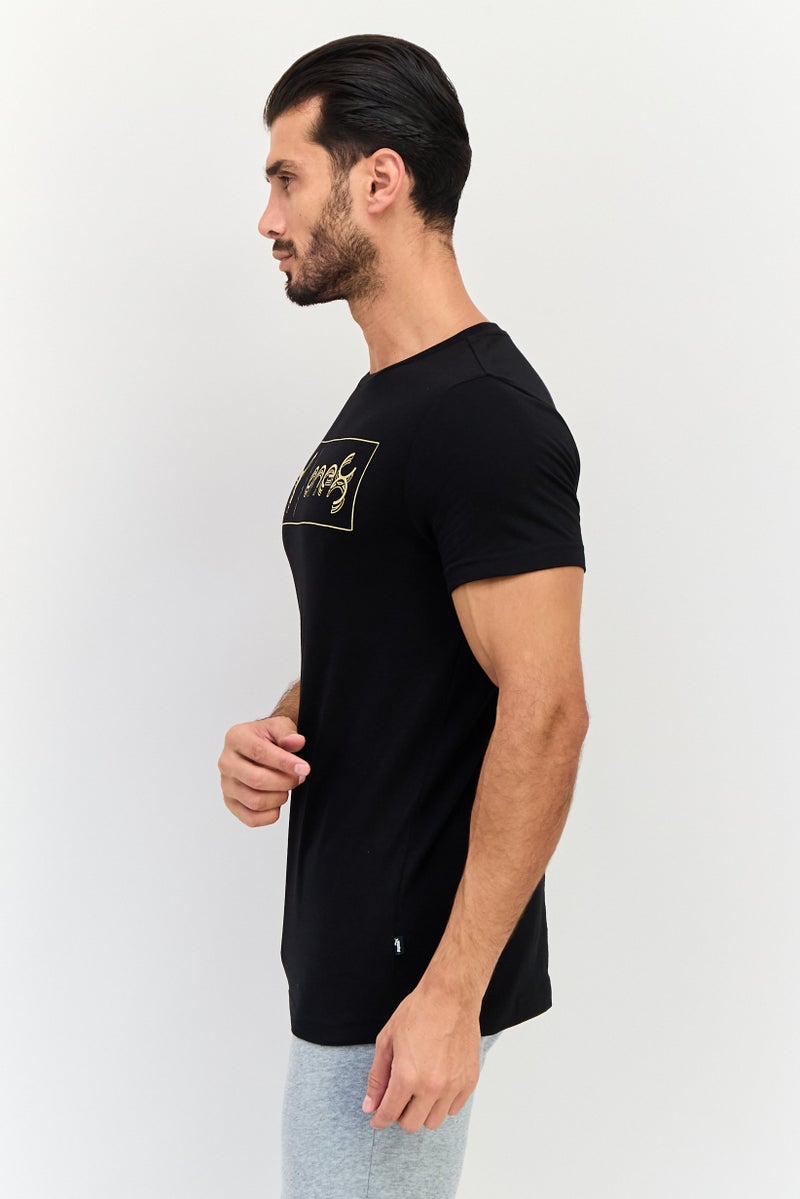 PUMA تي شيرت رياضي للرجال بأكمام قصيرة مناسب للخارج، أسود - Image 2