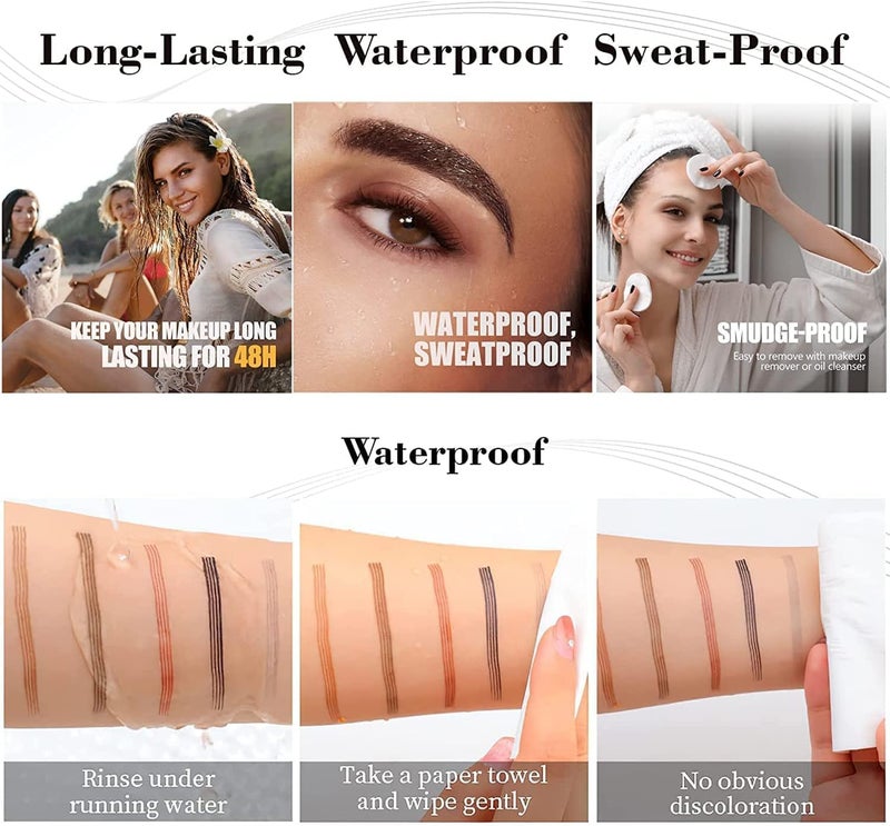 Microblading Eyebrow Pencil - 4 Point Brow Pen for Lift & Snatch - Long-Lasting Waterproof Natural Tattoo Pen for Beauty Lovers (Red Brown) - Image 3