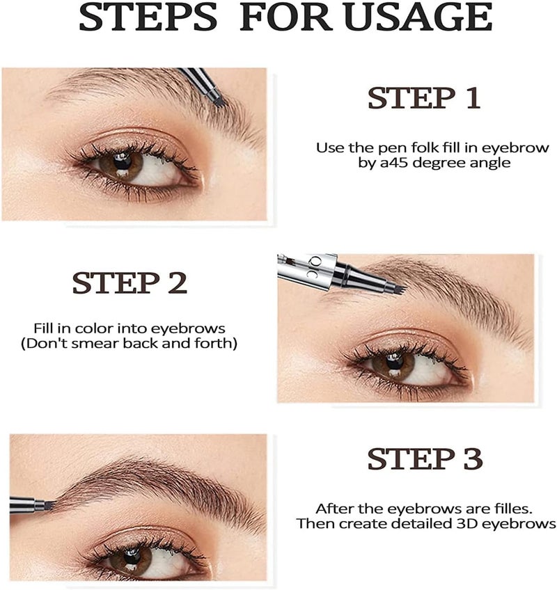 Microblading Eyebrow Pencil - 4 Point Brow Pen for Lift & Snatch - Long-Lasting Waterproof Natural Tattoo Pen for Beauty Lovers (Red Brown) - Image 4